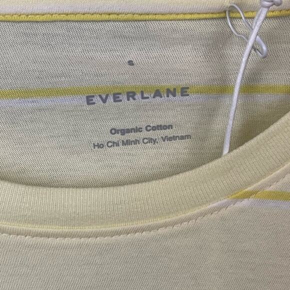 Everlane The Organic Cotton Crew Neck‎ Short Sleeve Shirt in Yellow Stripe S NWT - Picture 7 of 7